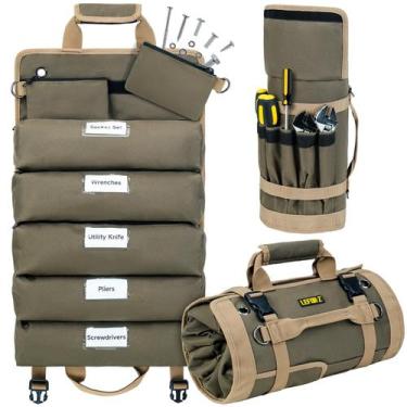 Imagem de Bolsa de ferramentas LEFORZ Large Roll Up Organizer 13 bolsos Olive