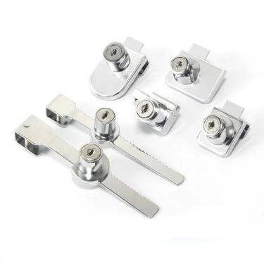 Imagem de Fechadura de porta de vidro única de metal, liga de zinco, vitrine, porta de armário com chave para móveis, 1 peça (modelo C)