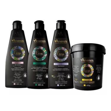 Imagem de Kit Cachos Arvensis Shampoo Condicionador Ativador Mascara