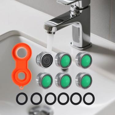 Imagem de 12 peças de aeradores de torneira de 38.1 cm/40.6 cm, filtro prático de pia de banheiro com chave inglesa, substituição de cabeça de torneira de cozinha de rosca macho M24 com juntas para uso diário