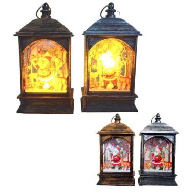 Imagem de Lanternas Natalinas Papai Noel 2 Unidades 13,5x7x4cm Com 1 Led Cada. -