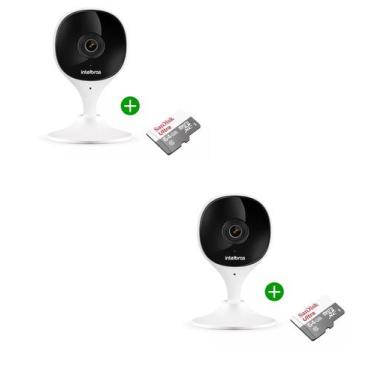 Imagem de kit 2 Câmera Wifi Imx Mibo Full Hd Intelbras Branca C/ Cartao 64gb