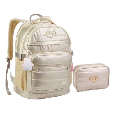 Imagem de Kit Mochila e Estojo Juvenil Bolso Notebook Lorena-Feminino