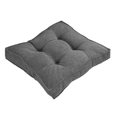 Imagem de Almofada Assento para Cadeira Futton (Kit 1/2/4) – Polialgodão Respirável 8cm de Altura, Almofada de Chão Quadrada Estilo Turca para Cozinha, Jantar e Escritório(Cinza escuro,40x40cm 1pc)