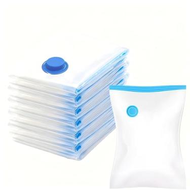 Imagem de 4 sacos de armazenamento a vácuo, funciona com qualquer aspirador de pó, para armazenar roupas e roupas de cama, pode economizar espaço, sem poeira, manter longe da umidade