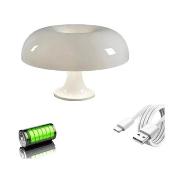 Imagem de Luminária De Mesa Clássica Laranja Em Formato De Cogumelo, Arte Modern