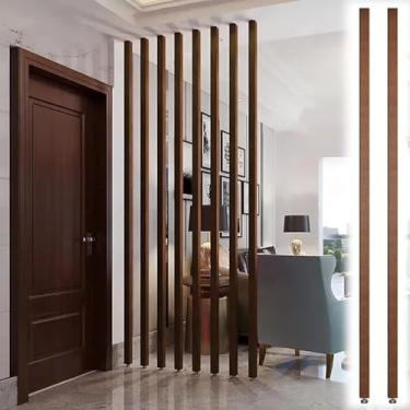 Imagem de Divisória de sala ajustável em altura, parede divisória de coluna preta, pacote com 2 (2,2 m) - Separador de espaço do chão ao teto para privacidade, uso em gabinete ou escritório, divisor versátil