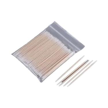 Imagem de Cotonetes Ultra-Detalhados Com Ponta De Madeira Descartáveis Para Mani