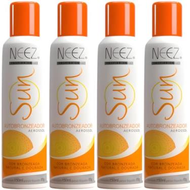 Imagem de Kit 4 Spray Autobronzeador Profissional Neez Sun Resultado Imediato Natural Bronze Sem Sol 150ml