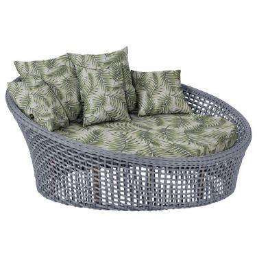 Imagem de Chaise Hungria Pintura Marrom Corda Náutica E5 Trama Prata