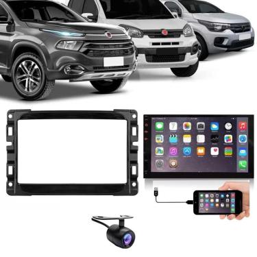 Imagem de Central Multimídia 2 Din Mp5 Fiat Uno Câmera Moldura Tela Bp