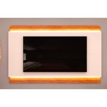 Imagem de Painel Quarto p/ TV até 75 Pol Nadine Off White/Freijó - DJ Móveis