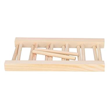 Imagem de Akozon Placa de Prato de Bambu Leve Portátil Eco-amigável Rack de Prato de Madeira de Pinho para Espaços Compactos-organizador de Cozinha Versátil (5 grade 23cm)