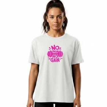 Imagem de Camiseta Feminina Algodão Premium NO PAIN NO GAIN-Feminino