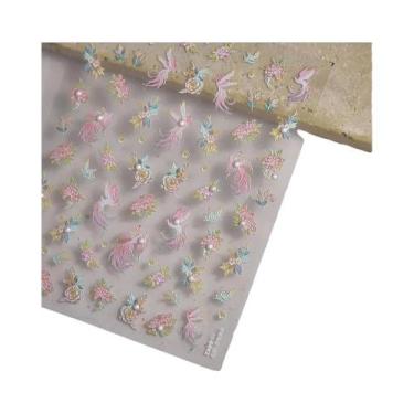 Imagem de Adesivos De Unhas Com Asas De Borboleta Pretas E Roxas, Decalques De M