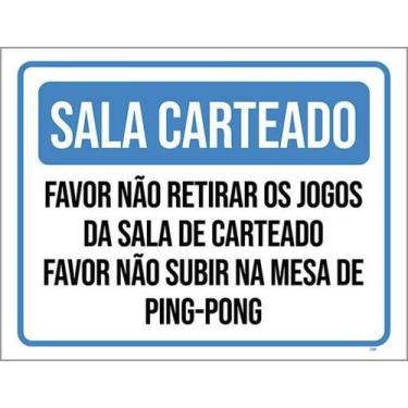 Imagem de Kit 3 Placas Sala Carteado Não Retirar Jogos - Sinalizo