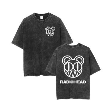 Imagem de Camiseta Unissex Oversized De Algodão Lavado Da Banda De Rock Radiohea