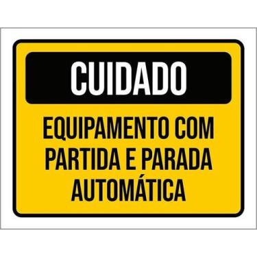 Imagem de Kit 5 Placa Acm Equipamento Partida Parada Automática 18X23 - Sinalizo
