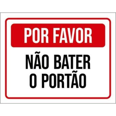 Imagem de Kit 10 Placas Vermelha Por Favor Não Bater Portão - Sinalizo