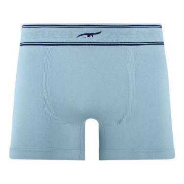 Imagem de Cueca Boxer com Cós Listrado sem Costura Azul Gelo - Zee Rucci, P