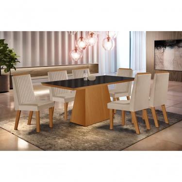 Imagem de Sala De Jantar Completa Com 6 Cadeiras Prada Lj Móveis