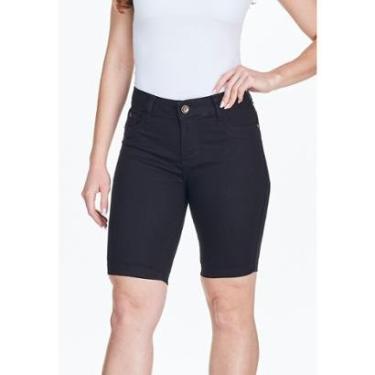 Imagem de Bermuda Jeans Feminina HNO Ciclista com Elastano Preto-Feminino