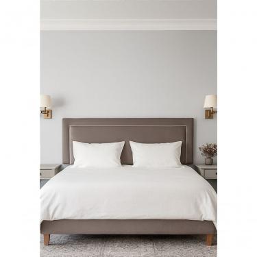 Imagem de Cabeceira Estofada Casal Debrum Não é Segredo Veludo Cinza 140x60