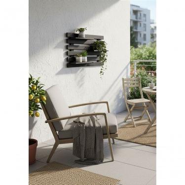 Imagem de Floreira Madeira Rústica Não é Segredo Preto 60x54