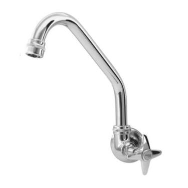 Imagem de Torneira de Parede p/Cozinha Bica Móvel Jr Cromado C23 DN15 DN20 Romar