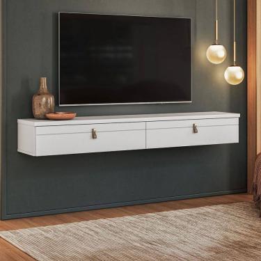 Imagem de Rack para TV Até 55 Polegadas Opale 2 Portas Branco - Pnr Móveis