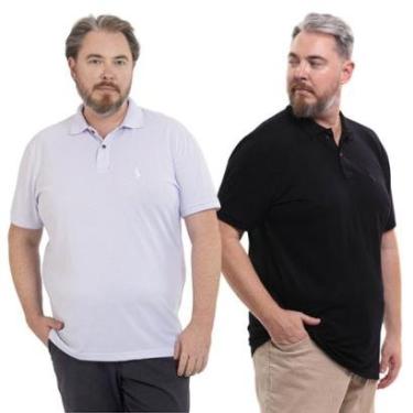 Imagem de Kit 2 Camisa Polo Masculina Plus Size Piquet Viscose Dry-Masculino