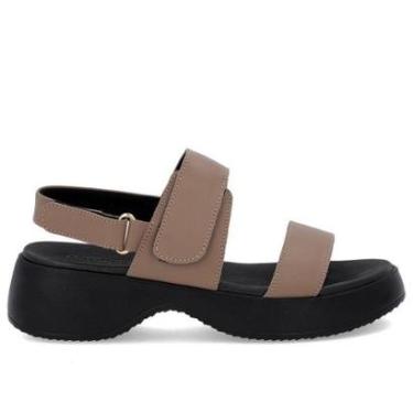 Imagem de Sandália Feminina Salto Plataforma Em Couro Usaflex AN060060 Cor:;Tamanho:33-Feminino