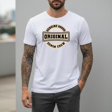 Imagem de Camiseta Masculina Original Denim Crew Estampa Vintage Selo Circular Algodão Slim Fit S...