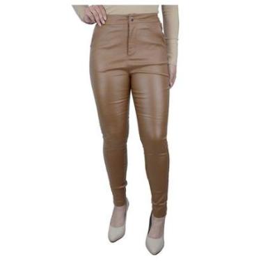 Imagem de Calça Social Feminina Pellini Slim Resinada Bege Khaki CAL88-Feminino