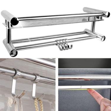 Imagem de Organizador Cozinha Banheiro Casa Aço Inox Multiuso Porta Tempero Cond