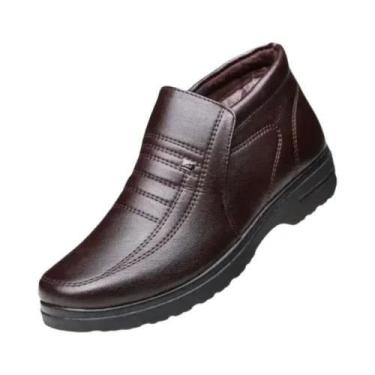 Imagem de Sapatos De Couro Impermeáveis Para Homens, Cano Alto, Slip-On, Borrach