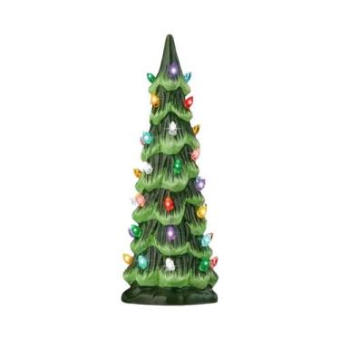 Imagem de Árvore De Natal De Resina Pintada À Mão Com Luzes Para Decoração De Ca