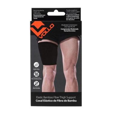 Imagem de Coxal Elástico Compressão Moderada de Fibra de Bambu - Preto Tamanho Ú