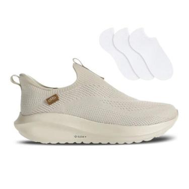 Imagem de Kit Tênis Olympikus Intuit Feminino + 3 Pares de Meias, Bege, 38