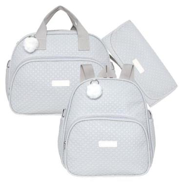Imagem de Kit Bolsas Maternidade Pirulitando G+M+T Leveza Cinza - Pirulitando Ba