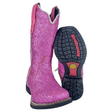 Imagem de Bota Texana Infantil De Menina Country Original Vimar Com Gliter Craqu