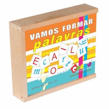 Imagem de Jogo Alfabeto Vamos Formar Palavras Carlu MDF 60 Peças Ref. 1211, Core