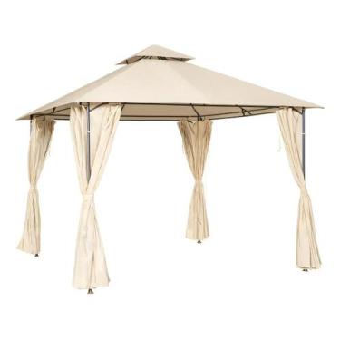 Imagem de Gazebo Com Cortinas Aco E Poliester 3x3 Ventura Bege - Brazil Home Liv