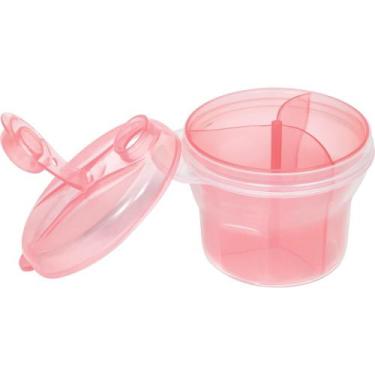 Imagem de Pote para leite em pó com divisória rosa - BUBA