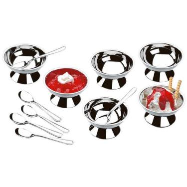 Imagem de Conjunto para Sorvete e Sobremesa em aço inox 12 peças Jornata Brinox