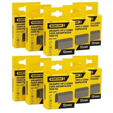 Imagem de Kit 10000 Grampos Tipo U 12mm Para Grampeador Manual E Pneumático - B-