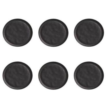 Imagem de Conjunto De Pratos De Sobremesa 06 Peças Linhas Preto Matte Porto Bras