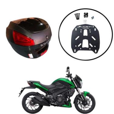 Imagem de Baú Moto Universal Awa 29 L  Suporte Sup Bajaj Dominar 400, Preto bril
