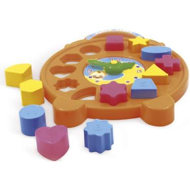 Imagem de Brinquedo Educativo Relógio Clock 12 Peças para Bebê com Ponteiros Giratórios Pica Pau Brinquedos