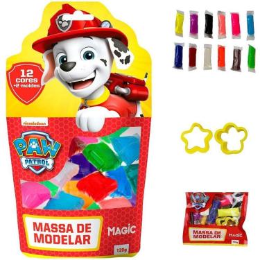 Imagem de Massa de Modelar Criativa Marshall 120g 12 Cores Vibrantes Patrulha Canina
